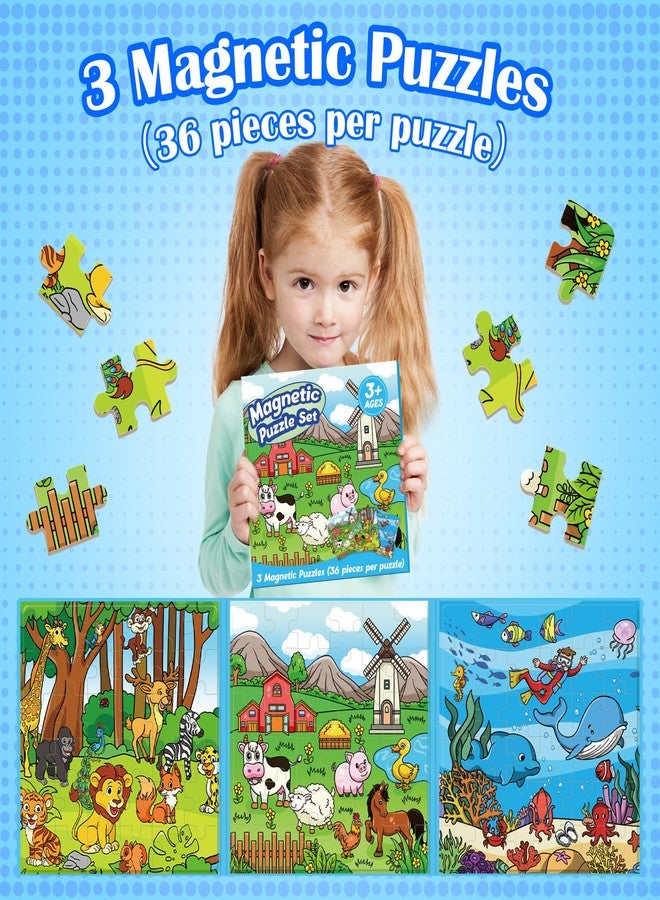 Broytain Magnetic Puzzles for Toddlers 3-5,36 Pieces Toys for Kids,Airplane Car Road Trip Activities for Kids Travel Toy Toddlers 3-5,Learning Educational Games Magnet Toys - Image 3